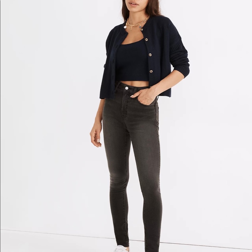 Madewell 26T Grey/Black Skinny Jean w/ Raw Hem